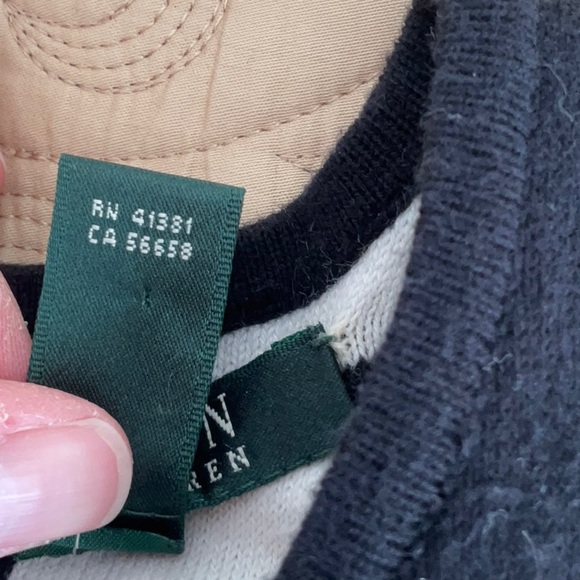 Lauren Ralph Lauren Navy & White Sleeveless knit Midi Dress / Size Small - Picture 12 of 15